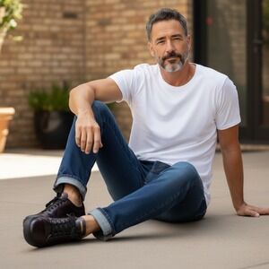 Armando Cabral Mens Burgundy Leather Low Top Sneakers Made in Italy Size 45 (12)